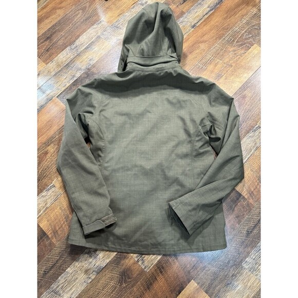 REI Jacket Women's small Soft Shell Fleece Lined Green Hooded Full Zip Coat - Picture 8 of 8